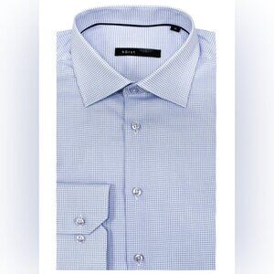 Horst Light Blue Long Sleeve Button Down Shirt 100% Cotton Size 16